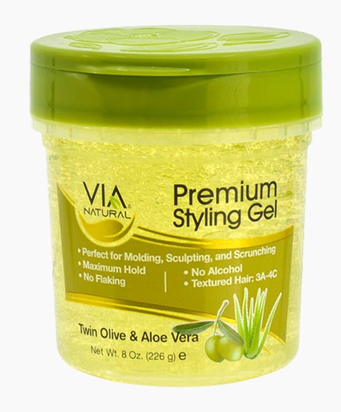 VIA NATURAL PREMIUM STYLING GEL WITH TWIN OLIVE AND ALOE VERA 567 g Hair Styling Asetena Pa 