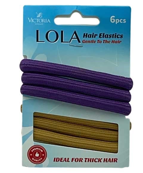 LOLA HAIR ELASTICS 19A3 6 x 12 Pcs Color L Brown And Purple Kids Hair Accessories Asetena Pa 