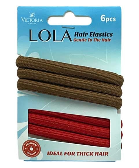 LOLA HAIR ELASTICS 19A4 6 x 12 Pcs Color Red And Brown Kids Hair Accessories Asetena Pa 