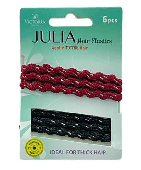 JULIA HAIR ELASTICS 79A1 6 pcs Color Black And Maroon Kids Hair Accessories Asetena Pa 
