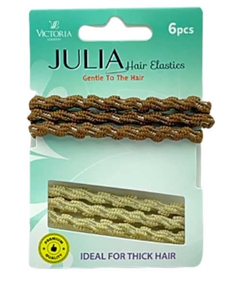JULIA HAIR ELASTICS 79A2 6 x 12 Pcs Color Beige And Brown Kids Hair Accessories Asetena Pa 