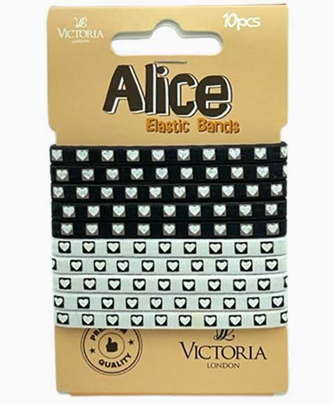 ALICE ELASTIC BANDS 61A1 10 Pcs Color Black and White Kids Hair Accessories Asetena Pa 