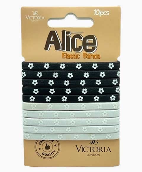 ALICE ELASTIC BANDS 61B1 10 x 12 Pcs Color Black and White Kids Hair Accessories Asetena Pa 