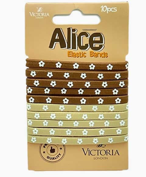 ALICE ELASTIC BANDS 61B2 10 x 12 Pcs Color Brown And Beige Kids Hair Accessories Asetena Pa 