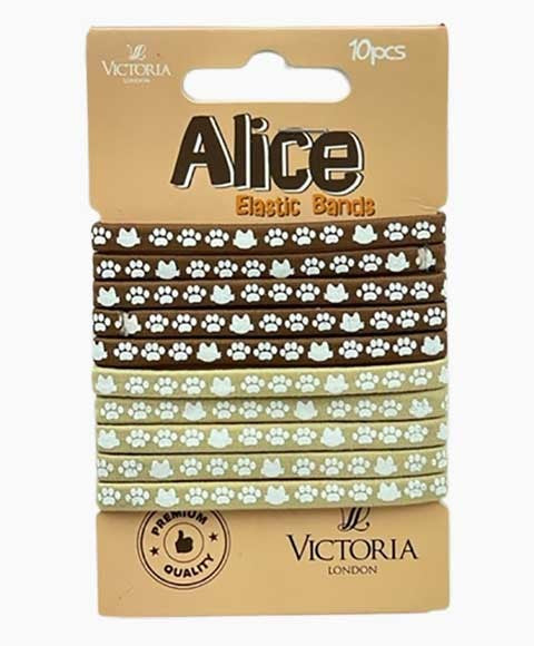 ALICE ELASTIC BANDS 61C2 10 Pcs Color Brown And Beige Kids Hair Accessories Asetena Pa 