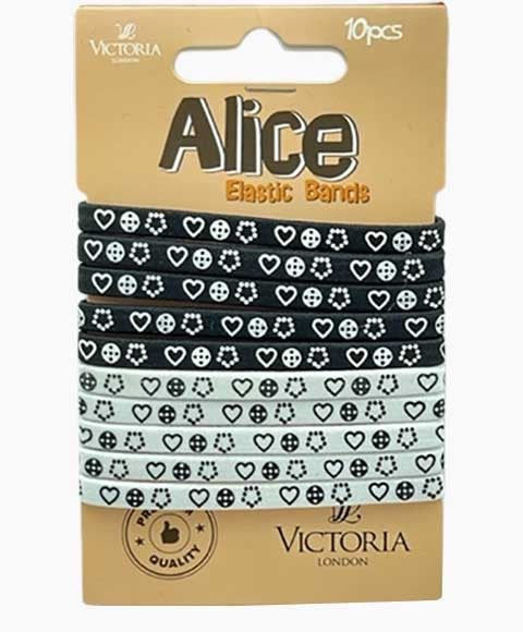 ALICE ELASTIC BANDS 61D1 10 x 12 Pcs Color Black and White Kids Hair Accessories Asetena Pa 