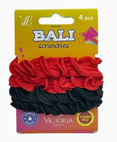 BALI HAIR SCRUNCHIES 39A1 4 pcs Color Red And Black Kids Hair Accessories Asetena Pa 