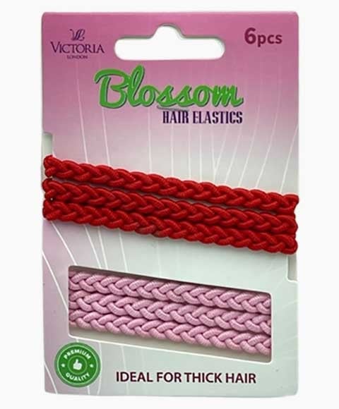 BLOSSOM HAIR ELASTIC BANDS 55A2 6 x 12 Pcs Color Red And Pink Kids Hair Accessories Asetena Pa 