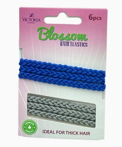 BLOSSOM HAIR ELASTIC BANDS 55A3 6 x 12 Pcs Color Blue and Grey Kids Hair Accessories Asetena Pa 