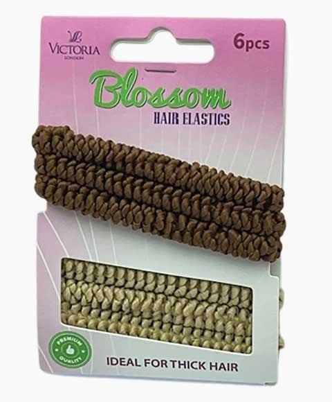 BLOSSOM HAIR ELASTIC BANDS 58A2 6 x 12 Pcs Color Brown And Beige Kids Hair Accessories Asetena Pa 