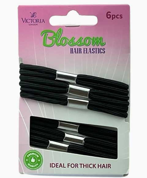 BLOSSOM HAIR ELASTIC BANDS 77A1 6 Pcs Color Black Kids Hair Accessories Asetena Pa 