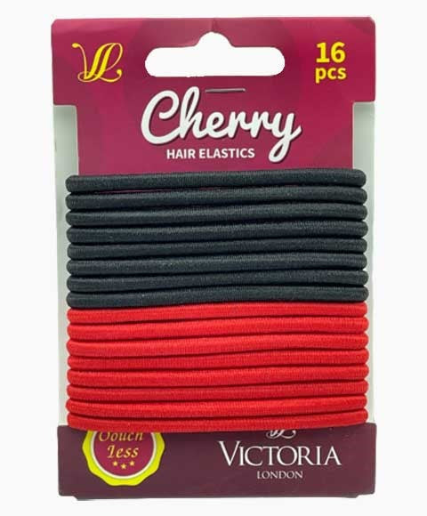 CHERRY HAIR ELASTIC BANDS 15A2 16 Pcs Color Black and Red Kids Hair Accessories Asetena Pa 