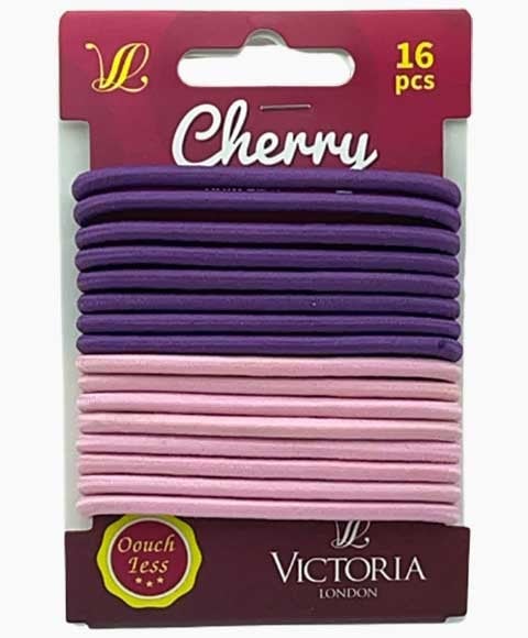 CHERRY HAIR ELASTIC BANDS 15A4 16 x 12 Pcs Color Purple And Pink Kids Hair Accessories Asetena Pa 