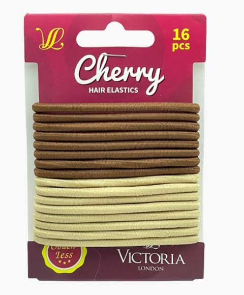 CHERRY HAIR ELASTIC BANDS 40A2 16 Pcs Color Brown And Beige Kids Hair Accessories Asetena Pa 