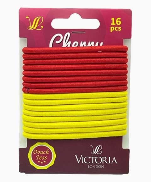 CHERRY HAIR ELASTIC BANDS 40A3 16 x 12 Pcs Color Red And Yellow Kids Hair Accessories Asetena Pa 