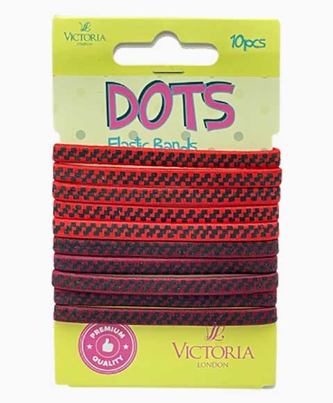 DOTS ELASTIC BANDS 48A3 10 Pcs Color Red and Wine Kids Hair Accessories Asetena Pa 