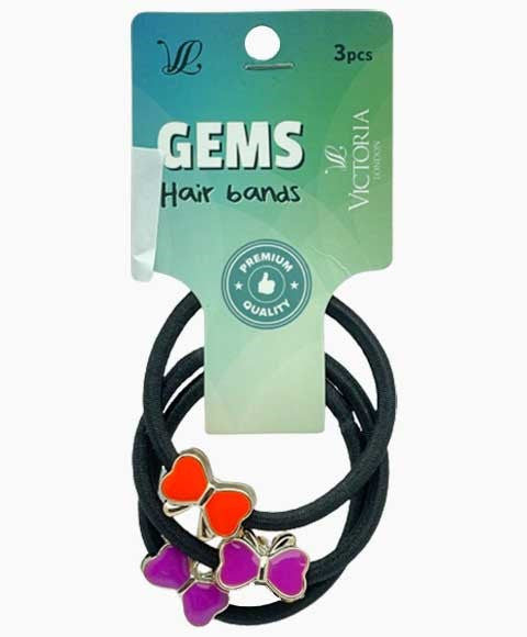 GEMS HAIR BANDS 37A1 3 Pcs Color Black Kids Hair Accessories Asetena Pa 