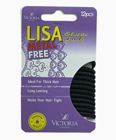 LISA METAL FREE ELASTIC HAIR BANDS WITH SPARKLE 29A1 12 x 12 Pcs Color Black Kids Hair Accessories Asetena Pa 