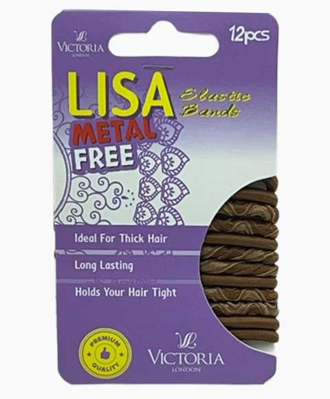 LISA METAL FREE ELASTIC HAIR BANDS 2A3 12 Pcs Color Brown And Beige Kids Hair Accessories Asetena Pa 
