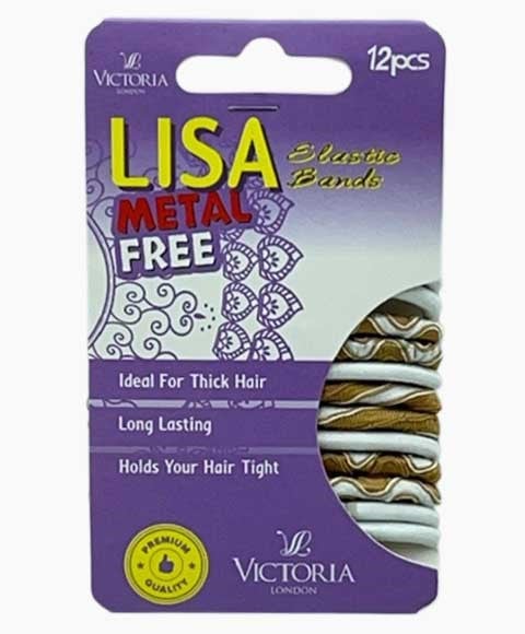 LISA METAL FREE ELASTIC HAIR BANDS 2A4 12 x 12 Pcs Color Beige and White Kids Hair Accessories Asetena Pa 
