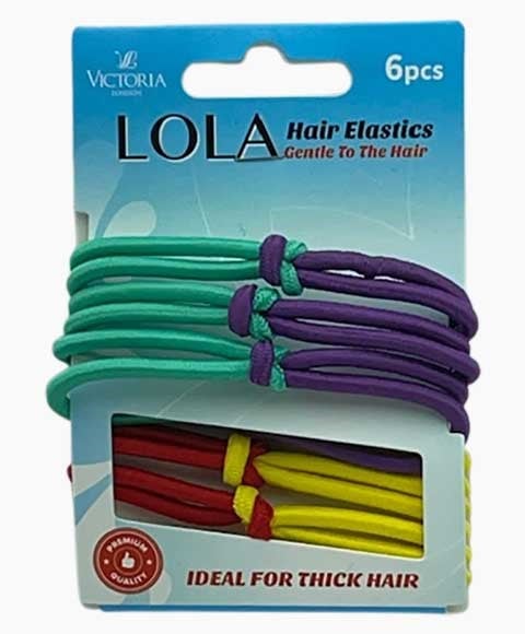 LOLA HAIR ELASTICS 28A3 6 x 12 Pcs Color Green Yellow Mix Kids Hair Accessories Asetena Pa 