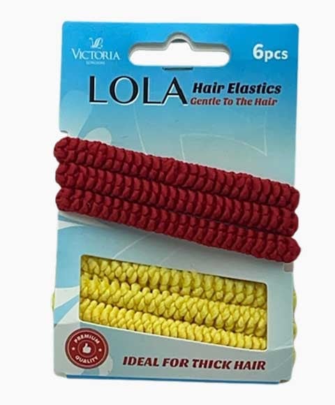 LOLA HAIR ELASTICS 53A3 6 x 12 Pcs Color Red And Yellow Kids Hair Accessories Asetena Pa 
