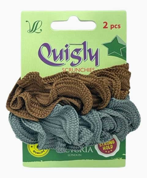 QUISLY HAIR SCRUNCHIES 27A1 2 pcs Color Brown And Grey Kids Hair Accessories Asetena Pa 