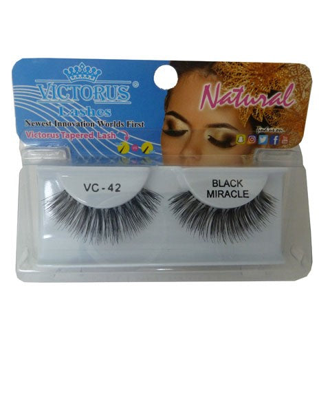 VICTORUS NATURAL TAPERED BLACK MIRACLE LASHES VC 0042 Eye Makeup Asetena Pa 