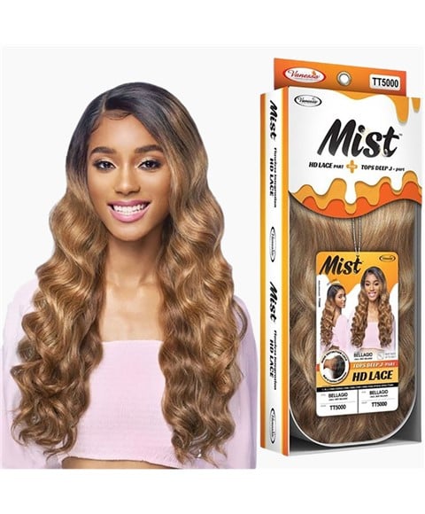 MIST SYNTHETIC BELLAGIO TOP DEEP J PART HD LACE WIG  Color C9000 Synthetic Hair Wigs Asetena Pa 