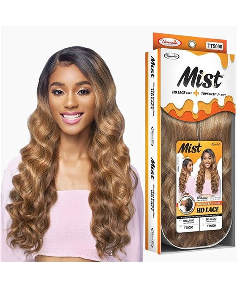 MIST SYNTHETIC BELLAGIO TOP DEEP J PART HD LACE WIG  Color C3800 Synthetic Hair Wigs Asetena Pa 