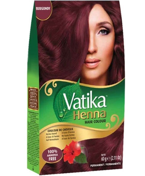 VATIKA HENNA PERMANENT HAIR COLOR BURGUNDY 60 g Hair Color Asetena Pa 