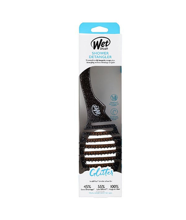 SHOWER DETANGLER BRUSH BLACK GLITTER Hair Brushes and Combs Asetena Pa 