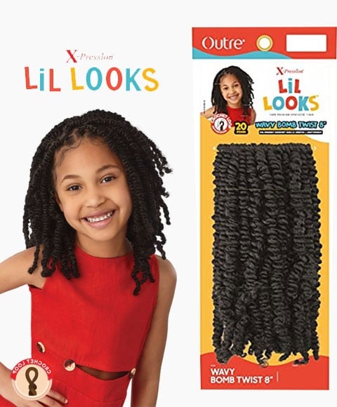 X PRESSION SYN LIL LOOKS WAVY BOMB TWIST BRAID 8 Inches Color 2 Hair for Braid Extensions Asetena Pa 