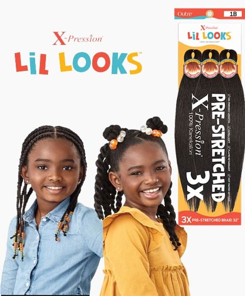 X PRESSION SYN LIL LOOKS 3X PRE STRETCHED BRAID 32 inch Color Candy Hair for Braid Extensions Asetena Pa 
