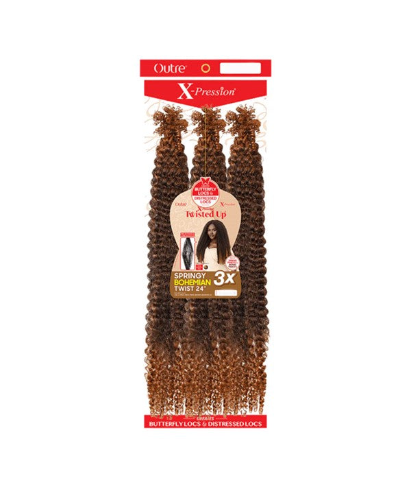 X PRESSION 3X TWISTED UP SPRINGY BOHEMIAN TWIST BRAIDS 24'' Color 1 Hair for Braid Extensions Asetena Pa 