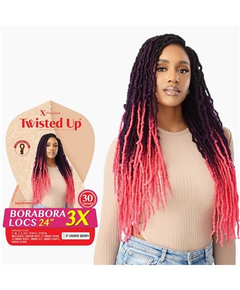 X PRESSION TWISTED UP 3X BORABORA LOCS 24 Color 1B Hair for Braid Extensions Asetena Pa 