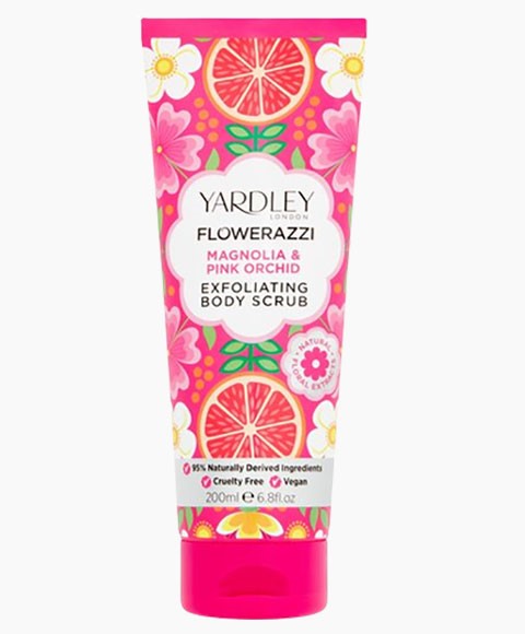 YARDLEY FLOWERAZZI MAGNOLIA AND PINK ORCHID EXFOLIATING BODY SCRUB 200 ml Skin Wash Asetena Pa 
