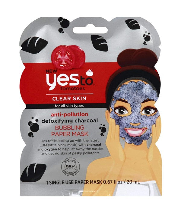 TOMATOES ANTI POLLUTION DETOXIFYING CHARCOAL BUBBLING PAPER MASK 20 ml Skin Wash Asetena Pa 