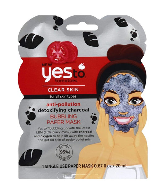 TOMATOES ANTI POLLUTION DETOXIFYING CHARCOAL BUBBLING PAPER MASK 20 ml Skin Wash Asetena Pa 