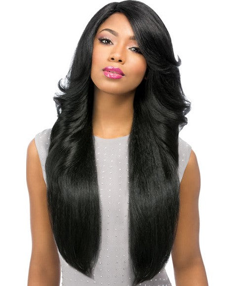 EMPRESS SYN PERM WEDGE CUSTOM LACE FRONT EDGE WIG  Color 1 Lace Wigs Asetena Pa 
