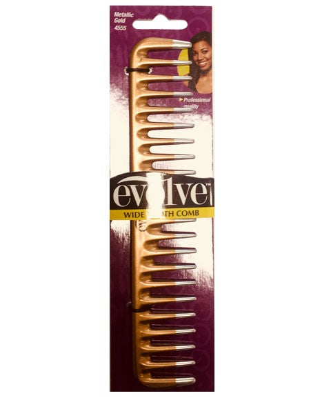 EVOLVE WIDE TEETH COMB 4555  Color metallic gold Hair Brushes and Combs Asetena Pa 