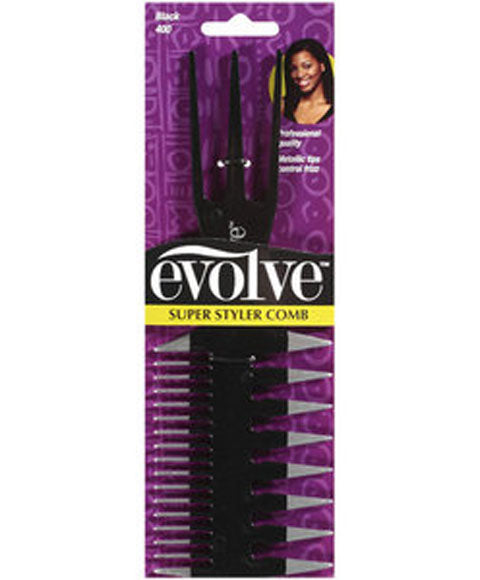 EVOLVE SUPER STYLER COMB  Color Black 400 Hair Brushes and Combs Asetena Pa 