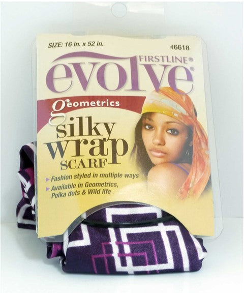 EVOLVE GEOMETRICS SILKY WRAP SCARF  Color 6618 Durags and Caps Asetena Pa 