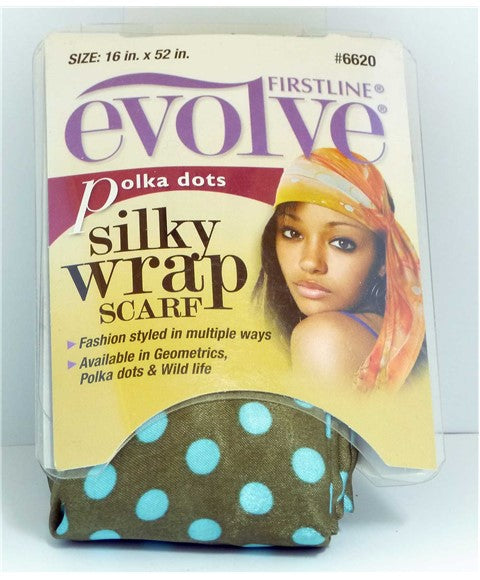 EVOLVE POLKA DOTS SILKY WRAP SCARF  Color 6620 Durags and Caps Asetena Pa 