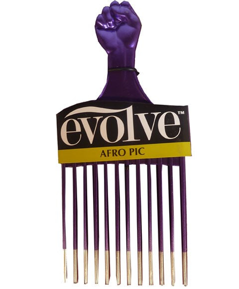 EVOLVE AFRO PIC METALLIC PURPLE 494 Hair Brushes and Combs Asetena Pa 