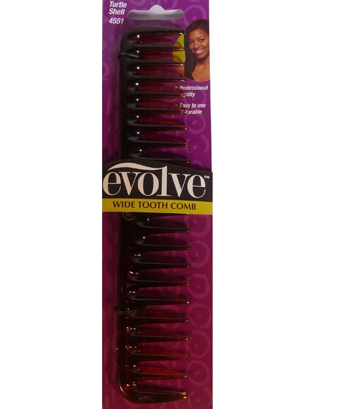EVOLVE WIDE TOOTH COMB TURTLE SHELL 4551 Hair Brushes and Combs Asetena Pa 