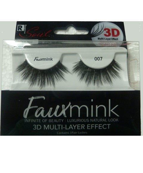 RESPONSE SOUL FAUX MINK 3D EFFECT EYELASH 007  Color Black Eye Makeup Asetena Pa 