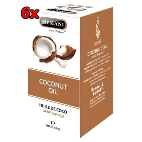 HEMANI COCONUT OIL 6 x 30ML