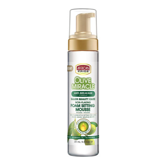 African Pride Olive Miracle Anti-Breakage Non-Flaking Foam Setting Mousse 8.5oz
