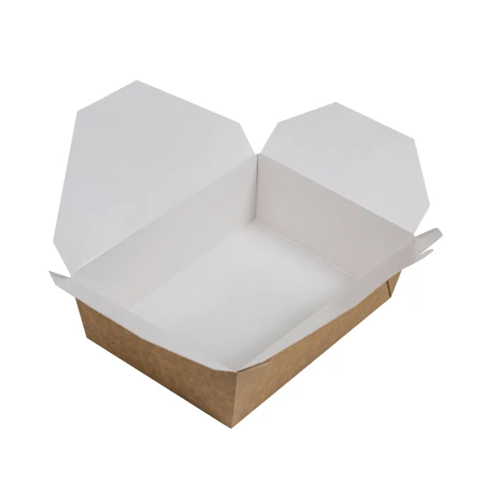 Large Kraft Takeaway Food Container (140x195x63mm) Box of 200 Paper Containers Asetena Pa 